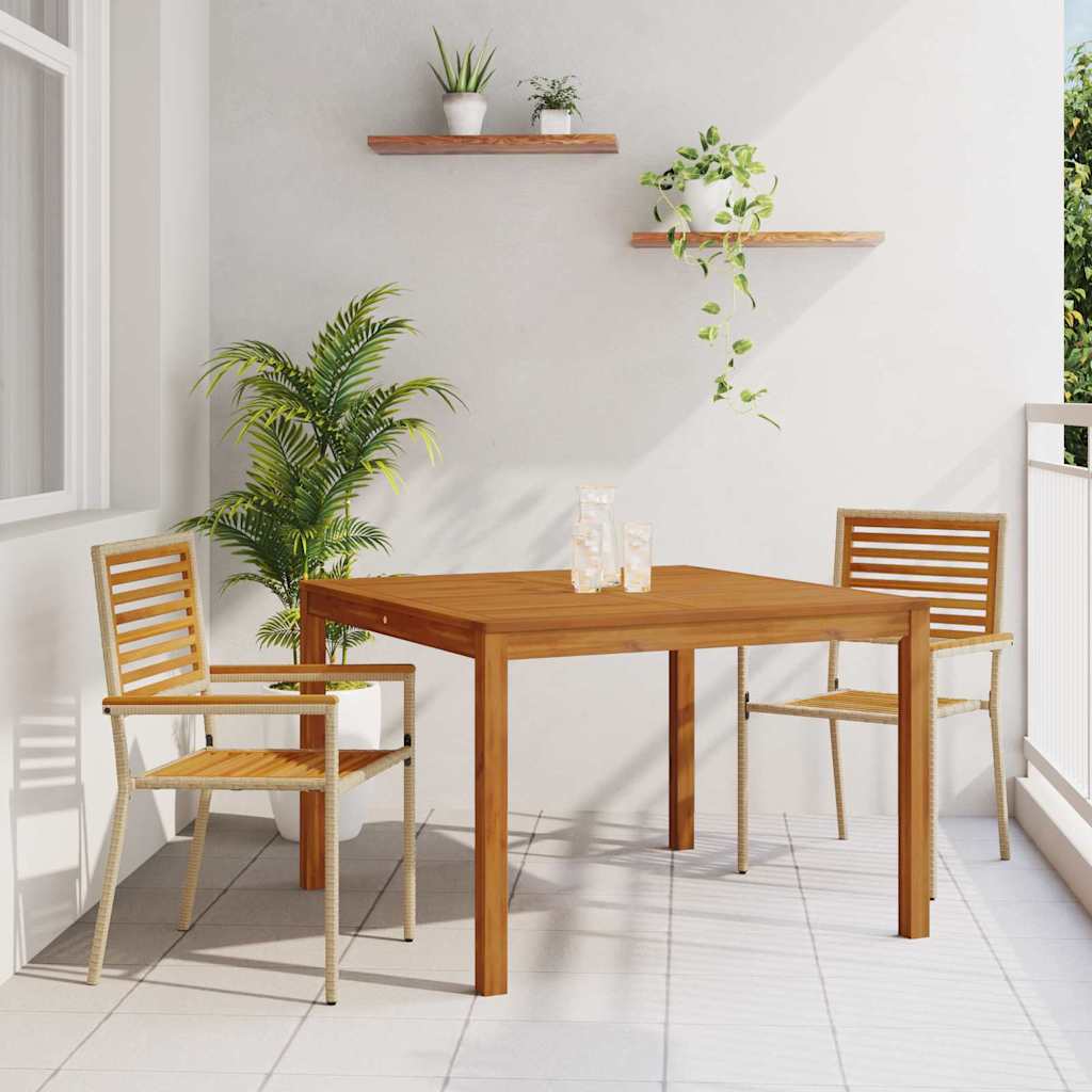 Have Spisebordssæt 3 pcs Beige Massivt Akacietræ