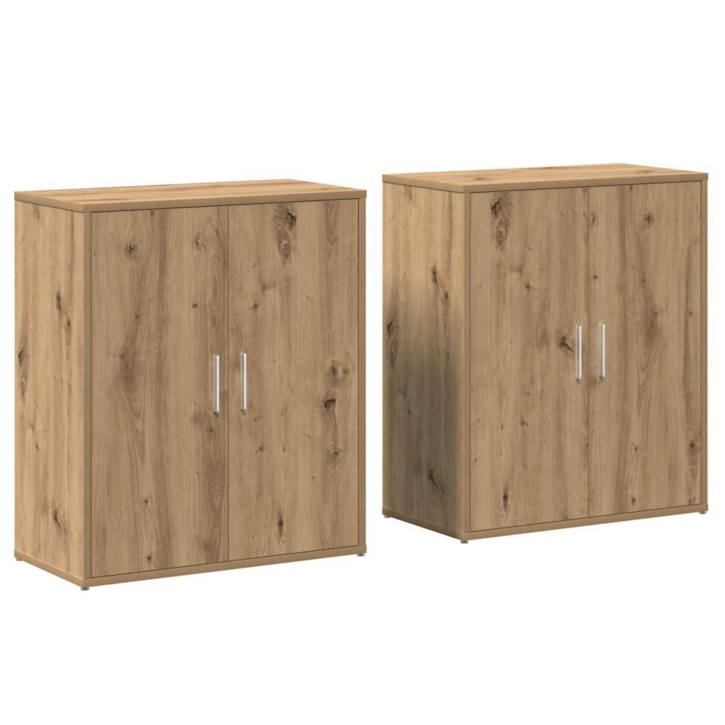 Sideboard 2 pcs Artisan Egetræ 60 x 31 x 70 cm Konstrueret træ