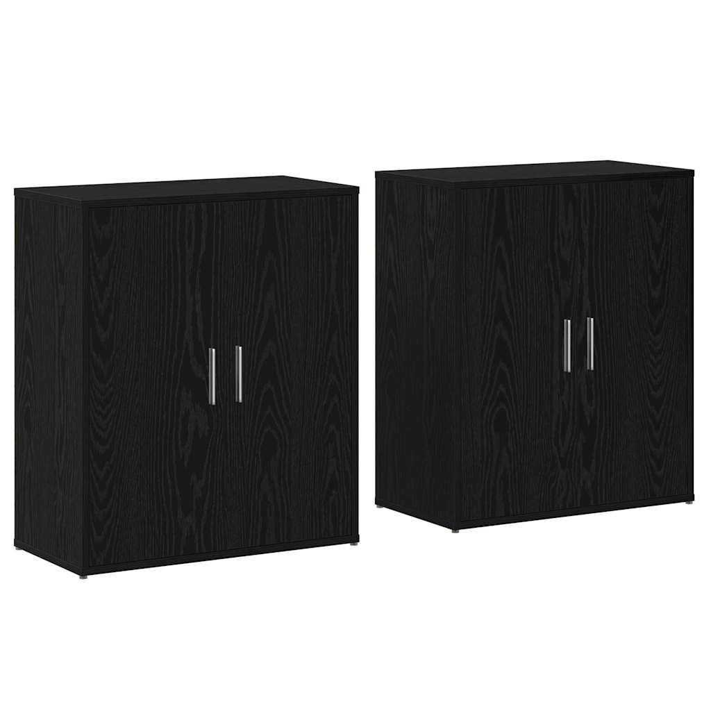 Sideboard 2 pcs Sort eg 60 x 31 x 70 cm Konstrueret træ