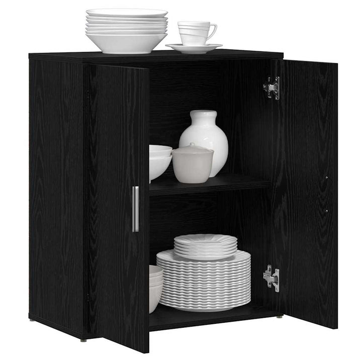 Sideboard 2 stk. Sort eg 60 x 31 x 70 cm Konstrueret træ