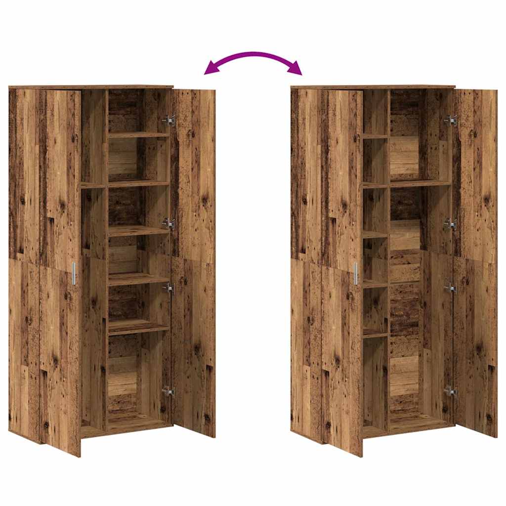 Højskab 80 x 35 x 180 cm Konstrueret træ Gammelt træ