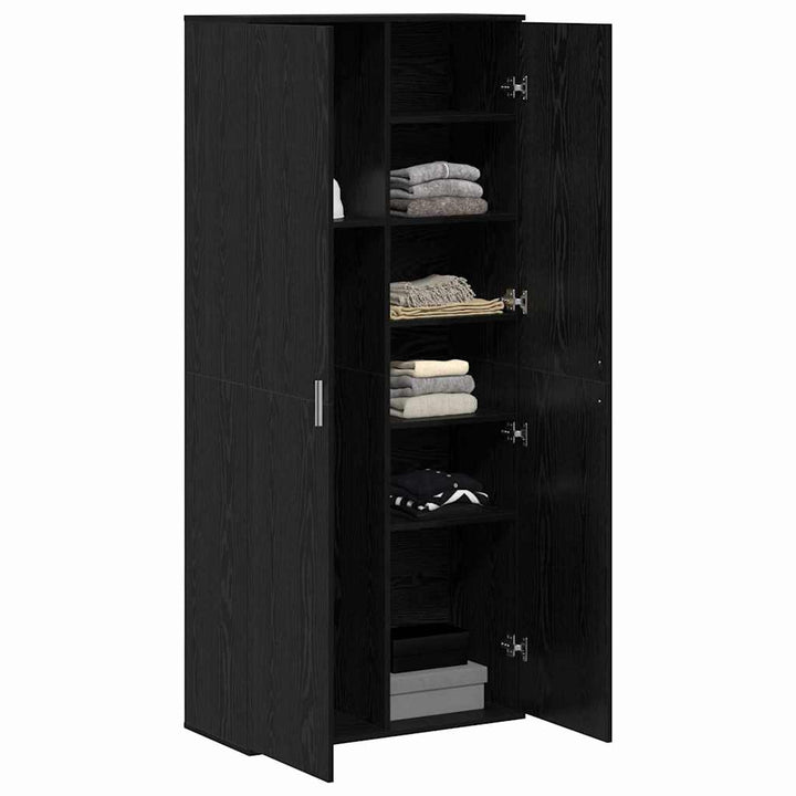 Højskab 80 x 35 x 180 cm Konstrueret træ Sort eg