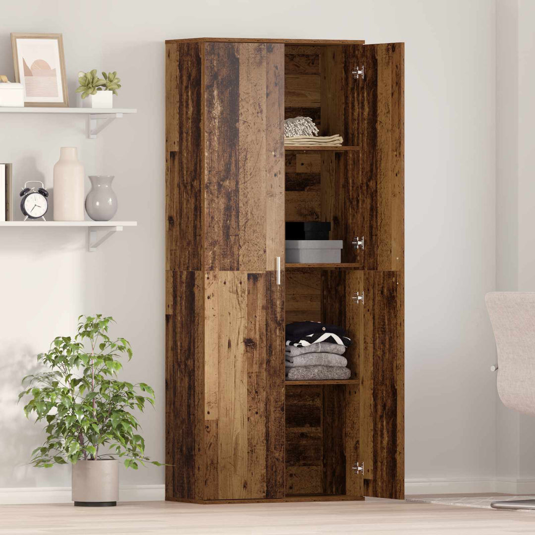 Highboard 70 x 33,5 x 180 cm Konstrueret træ Gammelt træ