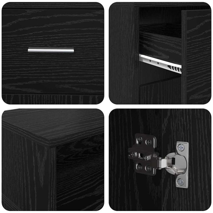 Bord med skuffe Sort eg 160 x 55 x 91 cm Konstrueret træ
