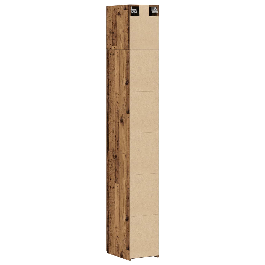 Opbevaringsskab med hylder Gammelt træ 30 x 42,5 x 225 cm