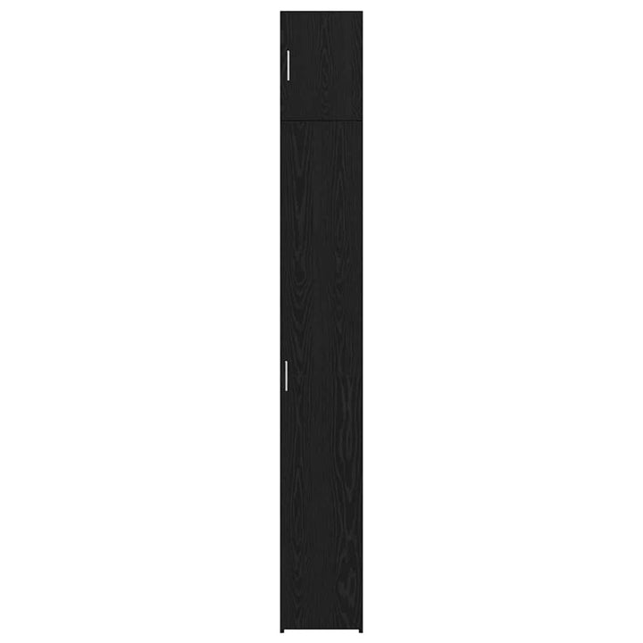 Opbevaringsskab med hylder Sort eg 30 x 42,5 x 225 cm