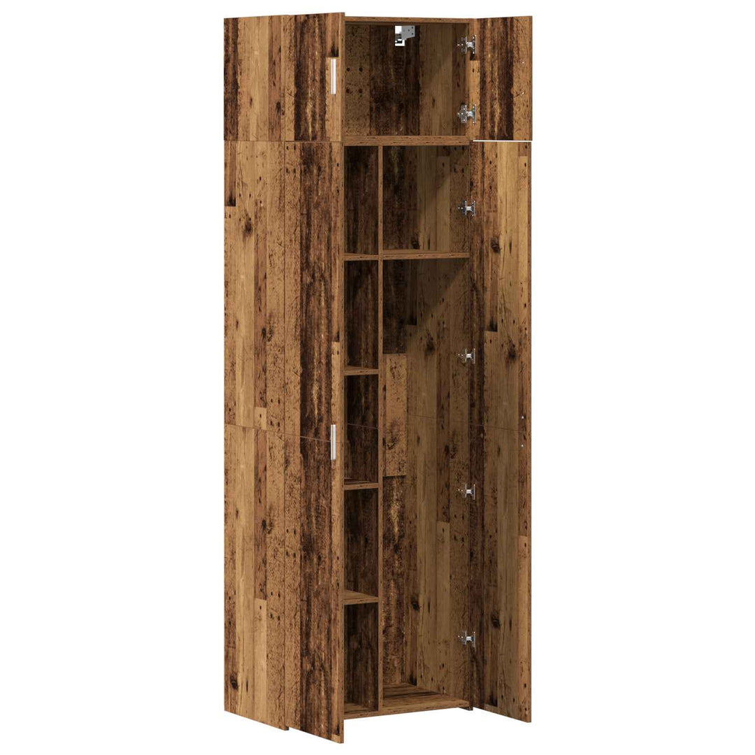 Opbevaringsskab 2 pcs Gammelt træ 70 x 42,5 x 185 cm