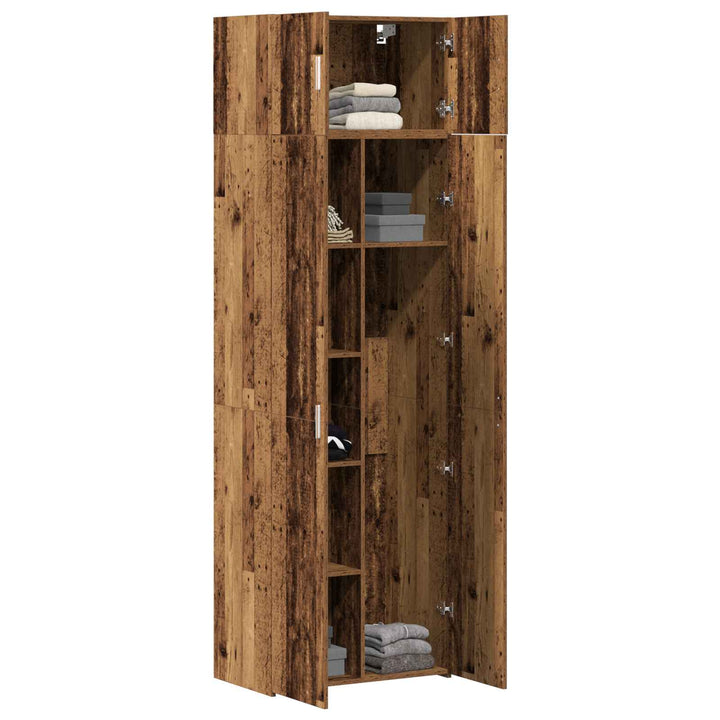 Opbevaringsskab 2 pcs Gammelt træ 70 x 42,5 x 185 cm