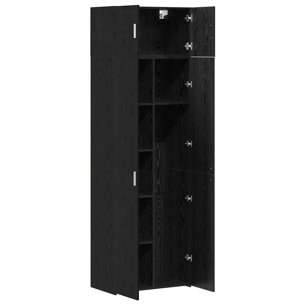 Opbevaringsskab 2 pcs Sort eg 70 x 42,5 x 185 cm