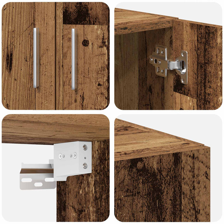 Opbevaringsskab 2 pcs Gammelt træ 70 x 42,5 x 225 cm
