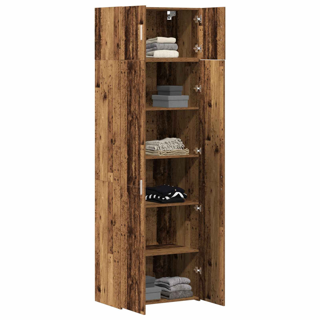 Opbevaringsskab 2 pcs Gammelt træ 70 x 42,5 x 225 cm