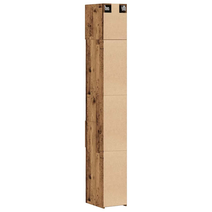 Opbevaringsskab med skuffe 2 pcs Gammelt træ 30 x 42,5 x 225 cm