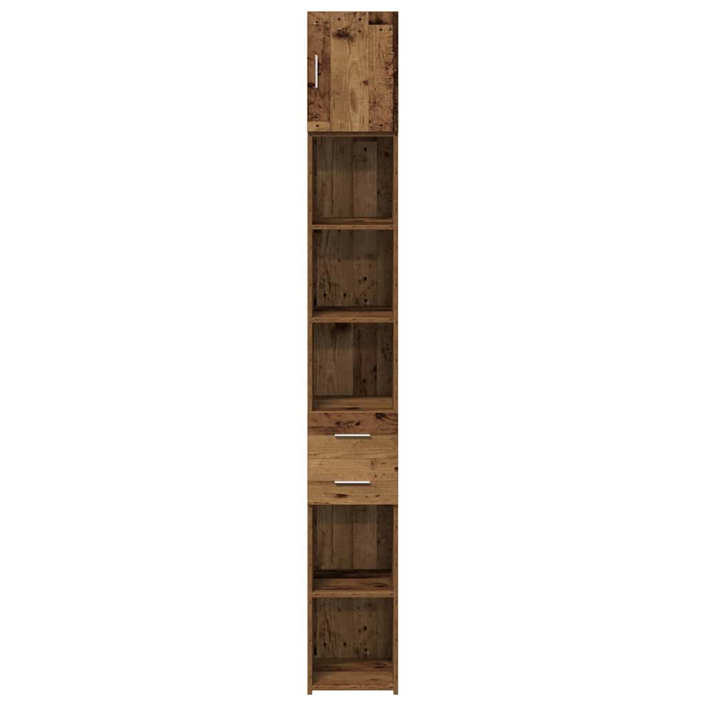 Opbevaringsskab med skuffe 2 pcs Gammelt træ 30 x 42,5 x 225 cm