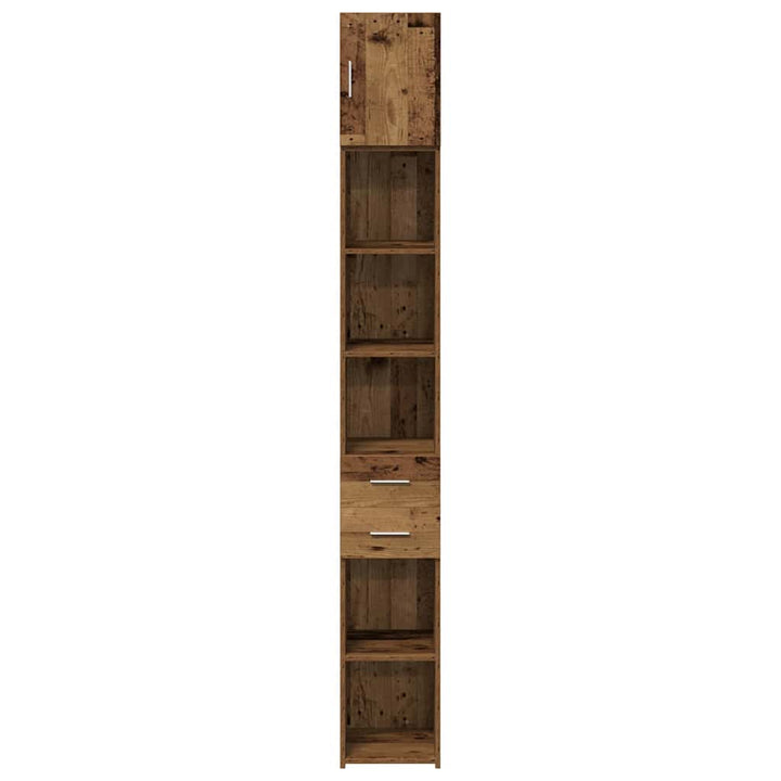 Opbevaringsskab med skuffe 2 pcs Gammelt træ 30 x 42,5 x 225 cm