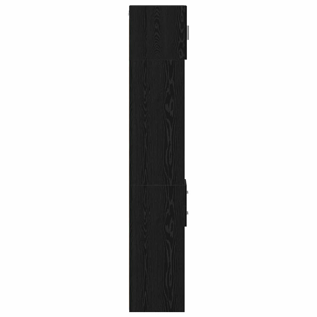 Opbevaringsskab med skuffe 2 pcs Sort eg 30 x 42,5 x 225 cm