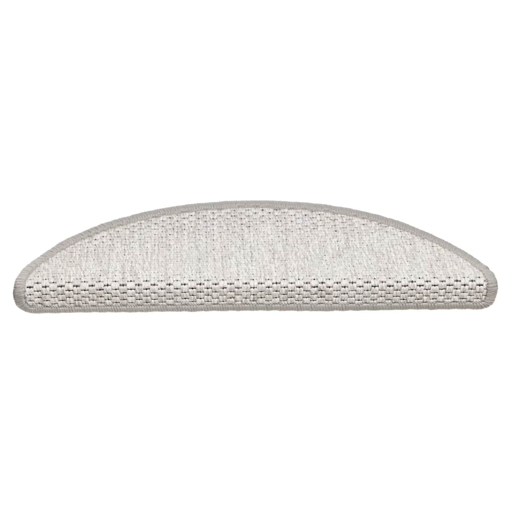 selvklæbende trappemåtter 30 stk. 56x17x3 cm sisal-look platina