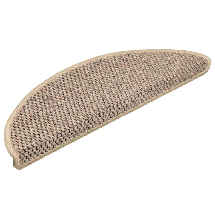 selvklæbende trappemåtter 30 stk. 56x17x3 cm sisal-look beige