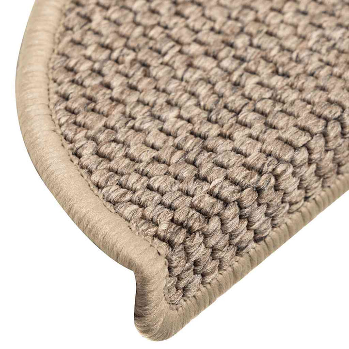 selvklæbende trappemåtter 30 stk. 56x17x3 cm sisal-look beige