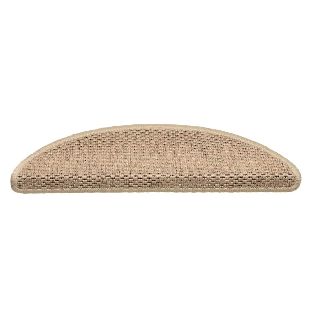 selvklæbende trappemåtter 30stk. 56x17x3cm sisal-look sandfarve