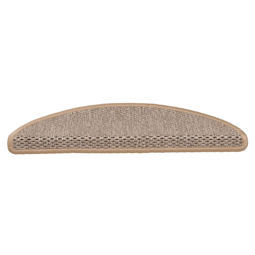 selvklæbende trappemåtter 30stk. 56x17x3cm sisal-look lys beige