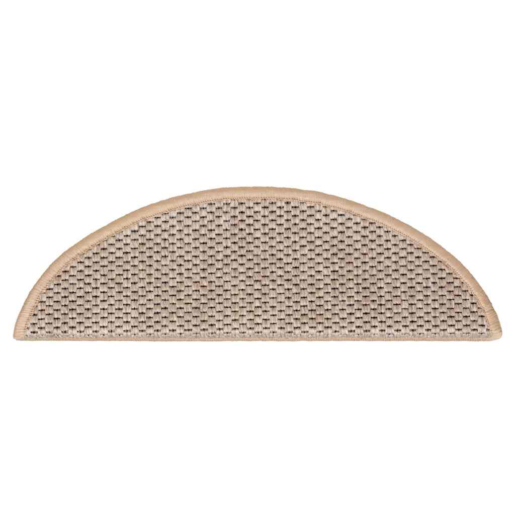 selvklæbende trappemåtter 30stk. 56x17x3cm sisal-look lys beige