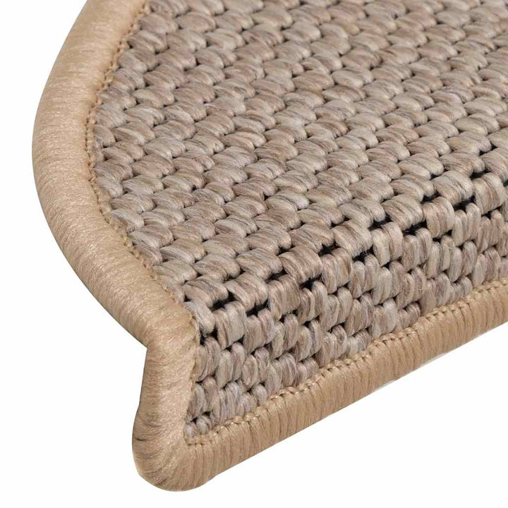 selvklæbende trappemåtter 30stk. 56x17x3cm sisal-look lys beige