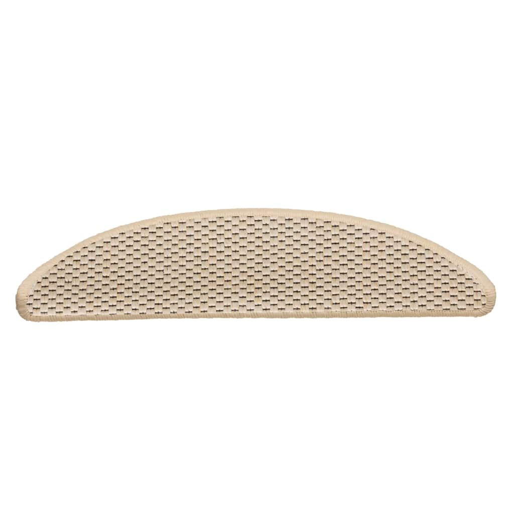 selvklæbende trappemåtter 30 stk. 56x17x3 cm sisal-look creme