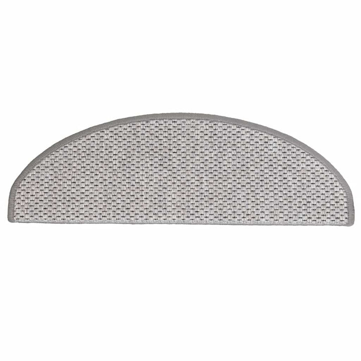 selvklæbende trappemåtter 30 stk. 65x21x4 cm sisal-look platina