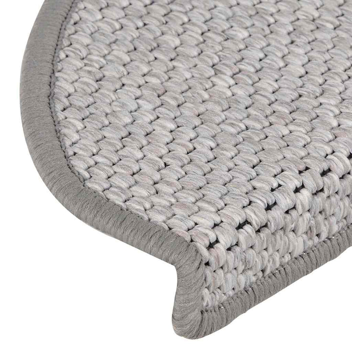 selvklæbende trappemåtter 30 stk. 65x21x4 cm sisal-look platina