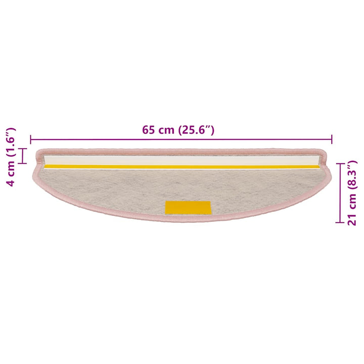 selvklæbende trappemåtter 30 stk. 65x21x4 cm sisal-look rød