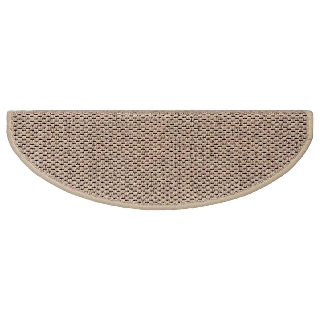 selvklæbende trappemåtter 30stk. 65x21x4cm sisal-look sandfarve