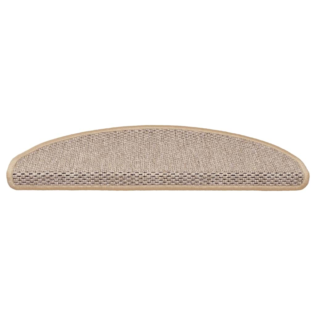 selvklæbende trappemåtter 30stk. 65x21x4cm sisal-look lys beige