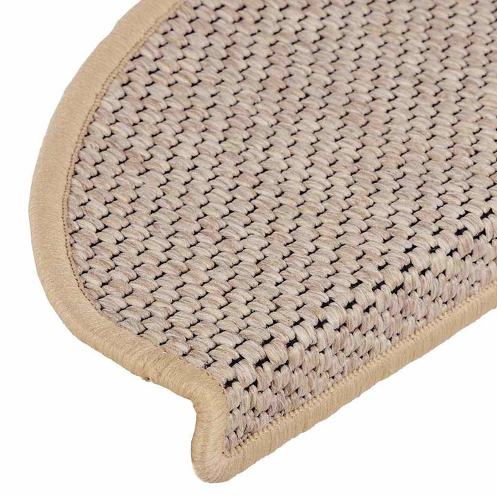 selvklæbende trappemåtter 30stk. 65x21x4cm sisal-look lys beige