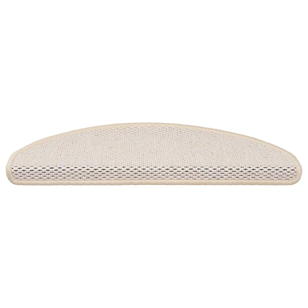 selvklæbende trappemåtter 30 stk. 65x21x4 cm sisal-look creme