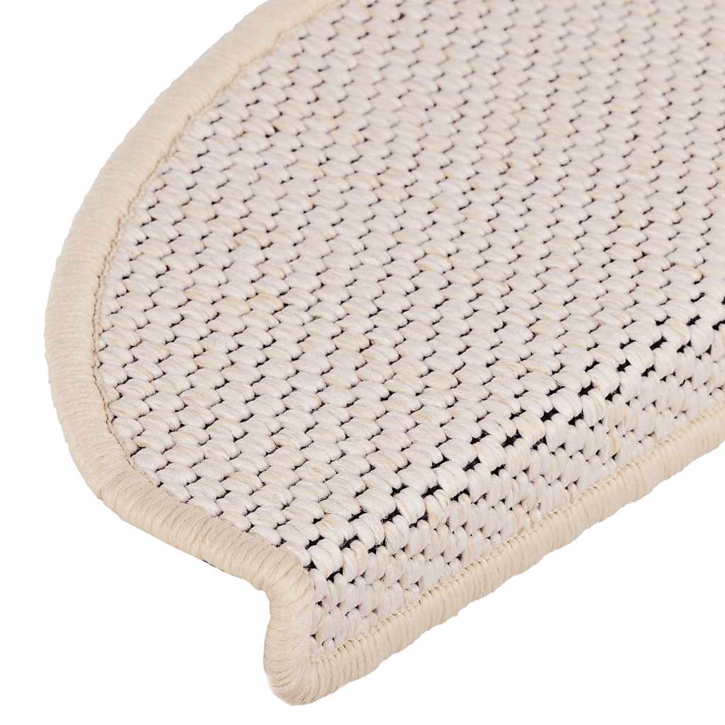 selvklæbende trappemåtter 30 stk. 65x21x4 cm sisal-look creme