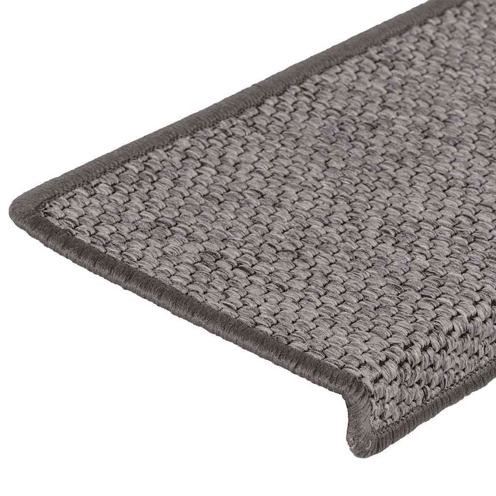 selvklæbende trappemåtter 30stk. 65x21x4cm sisal-look grå beige