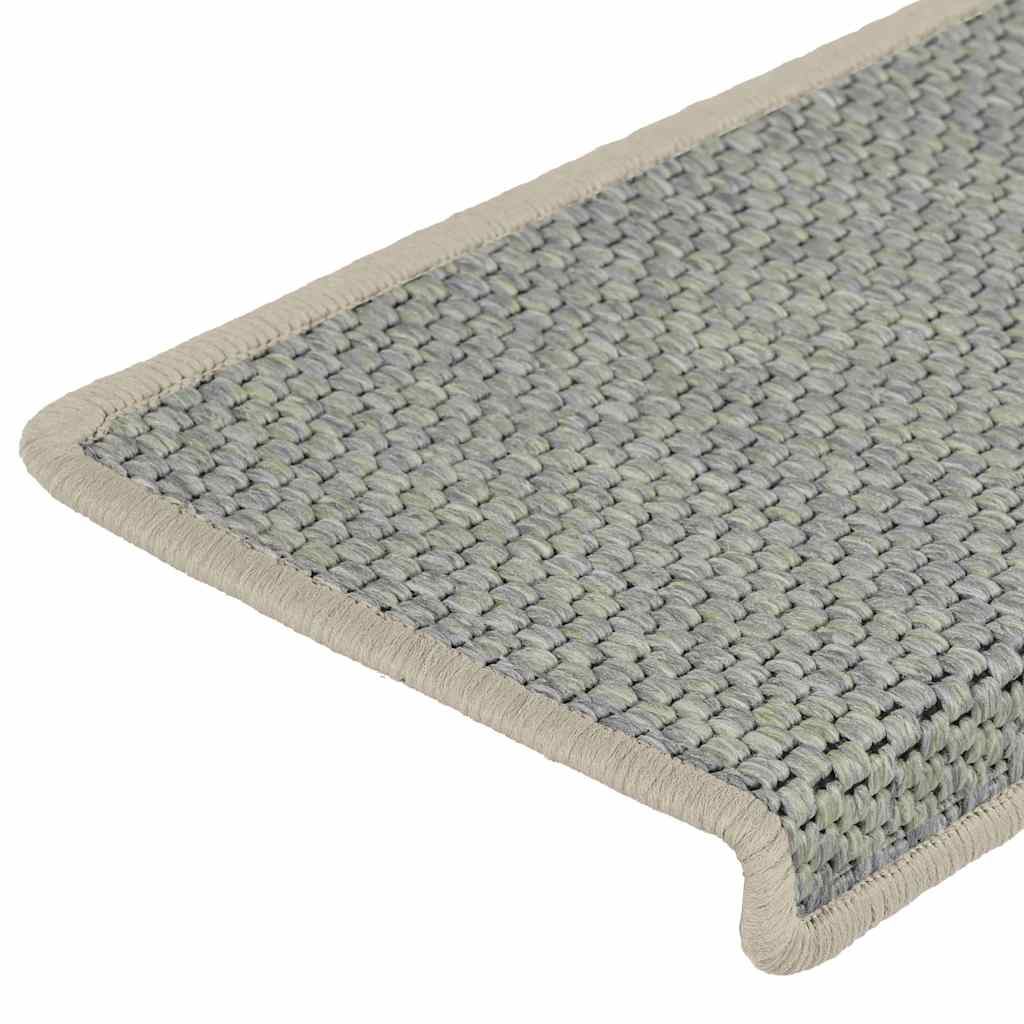 selvklæbende trappemåtter 30 stk. 65x21x4 cm sisal-look grøn