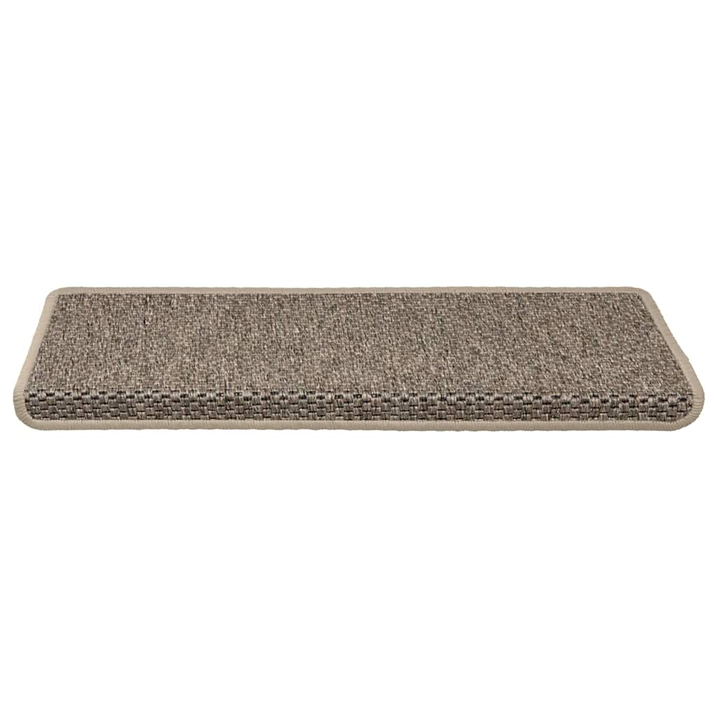 selvklæbende trappemåtter 30 stk. 65x21x4 cm sisal-look beige