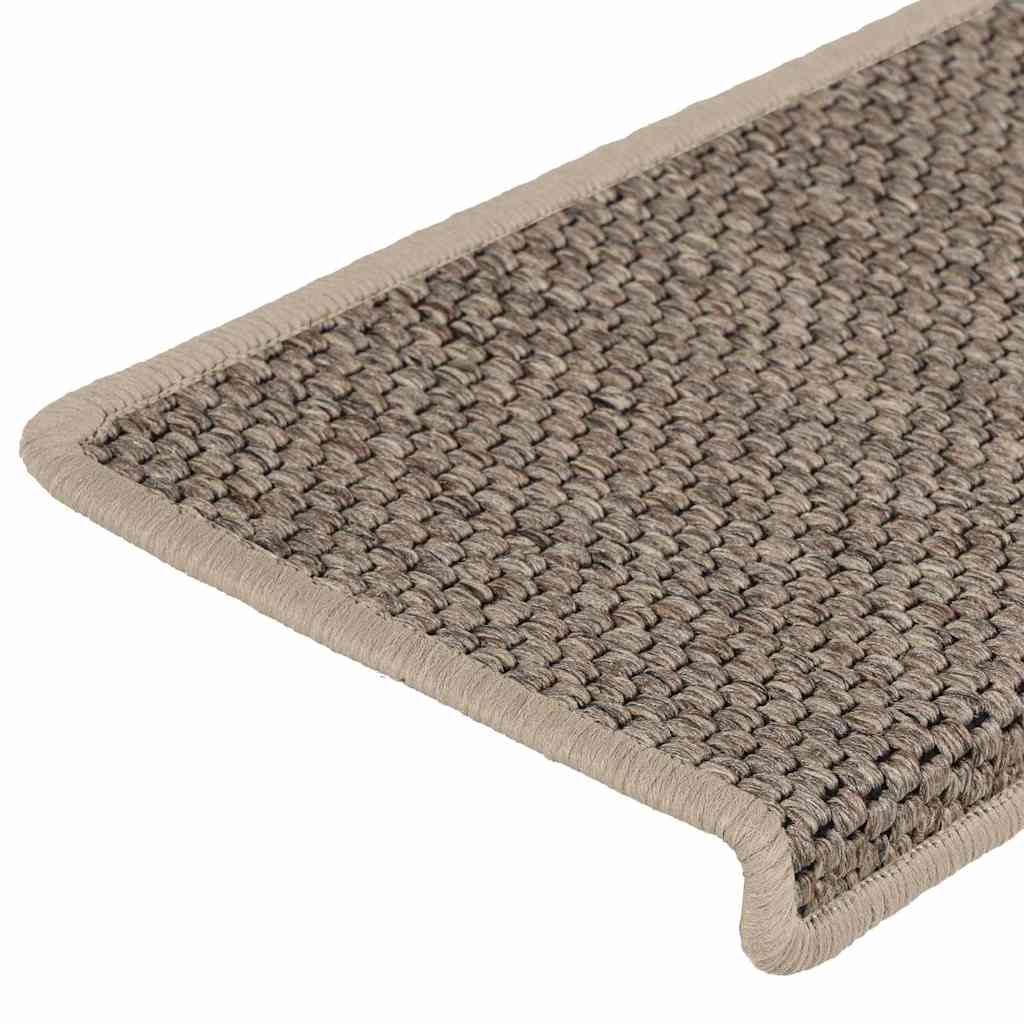 selvklæbende trappemåtter 30 stk. 65x21x4 cm sisal-look beige