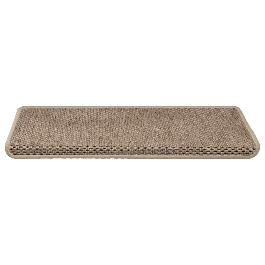 selvklæbende trappemåtter 30stk. 65x21x4cm sisal-look sandfarve