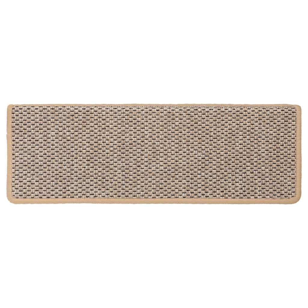 selvklæbende trappemåtter 30stk. 65x21x4cm sisal-look lys beige