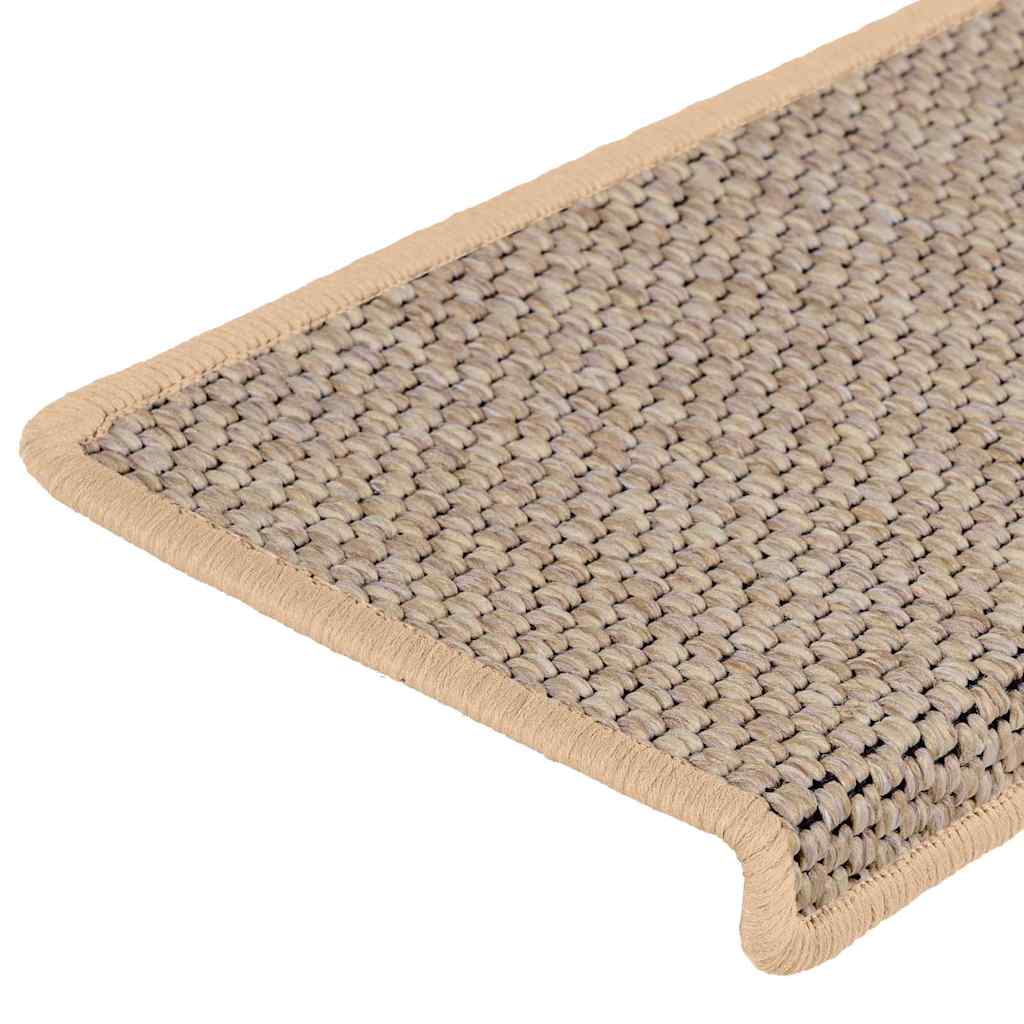 selvklæbende trappemåtter 30stk. 65x21x4cm sisal-look lys beige