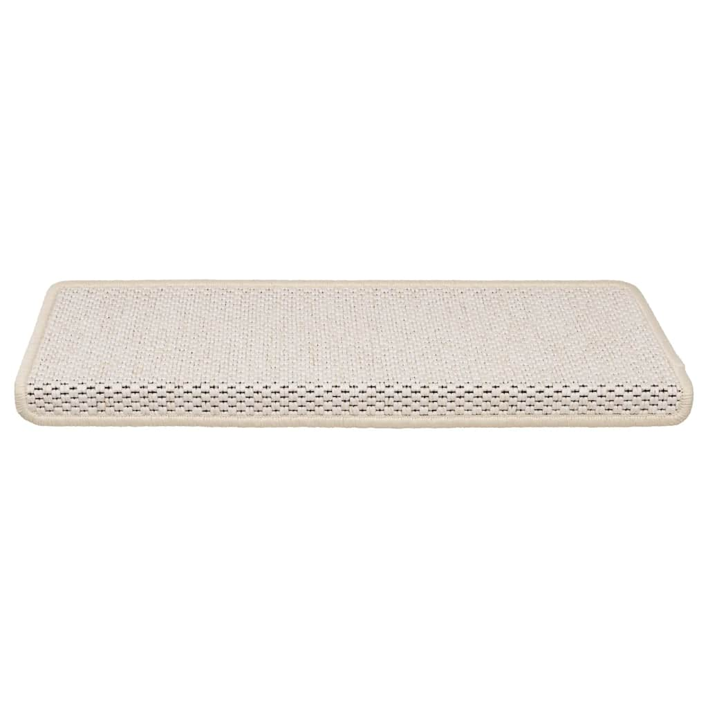 selvklæbende trappemåtter 30 stk. 65x21x4 cm sisal-look creme