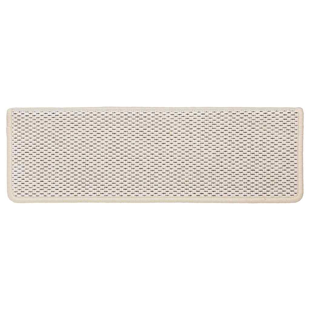 selvklæbende trappemåtter 30 stk. 65x21x4 cm sisal-look creme