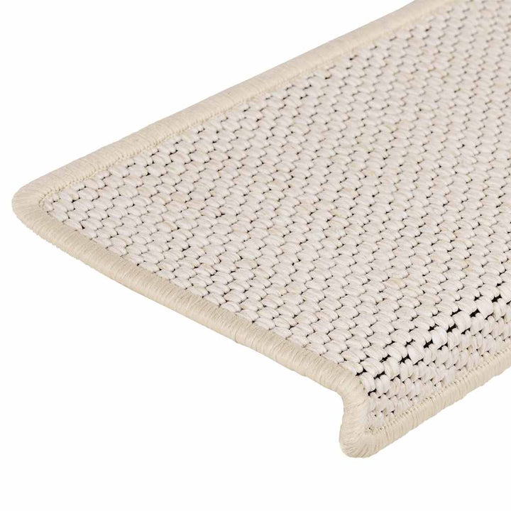 selvklæbende trappemåtter 30 stk. 65x21x4 cm sisal-look creme