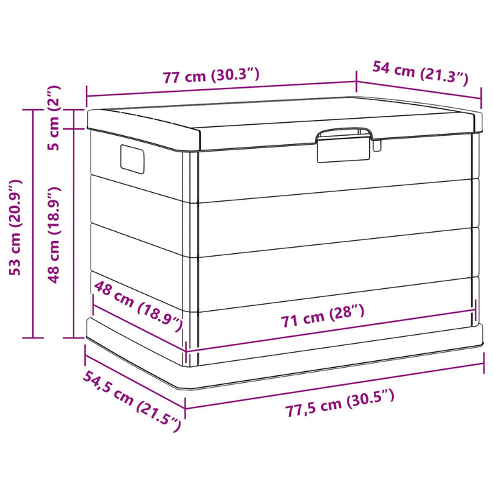 Have Opbevaringskasse Antracit 77,5 x 54,5 x 53 cm Plastik
