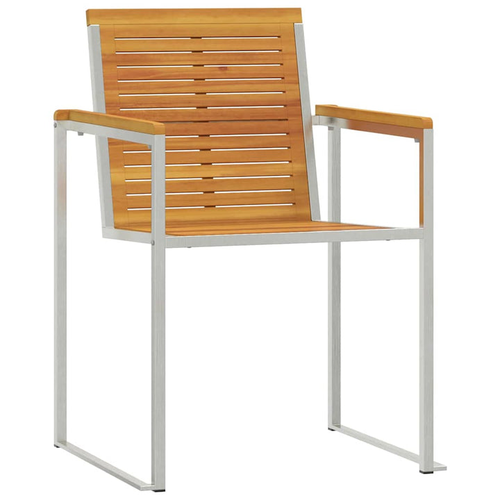 Solstol 3 pcs Brun Massiv akacietræ og rustfrit stål