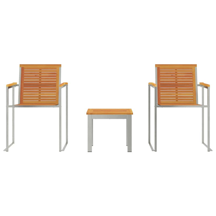 Solstol 3 pcs Brun Massiv akacietræ og rustfrit stål