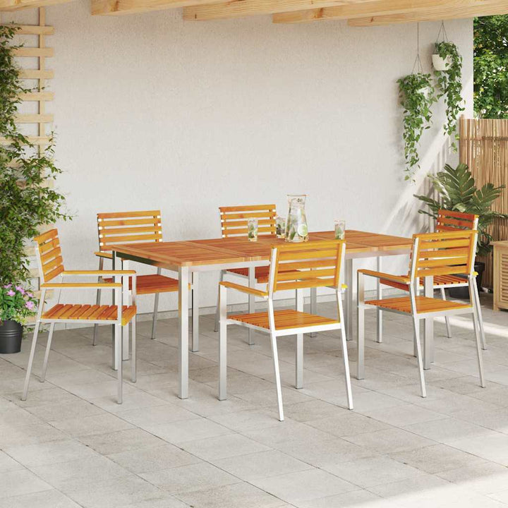 Have Stol 6 pcs Olie Naturlig Massivt Akacietræ