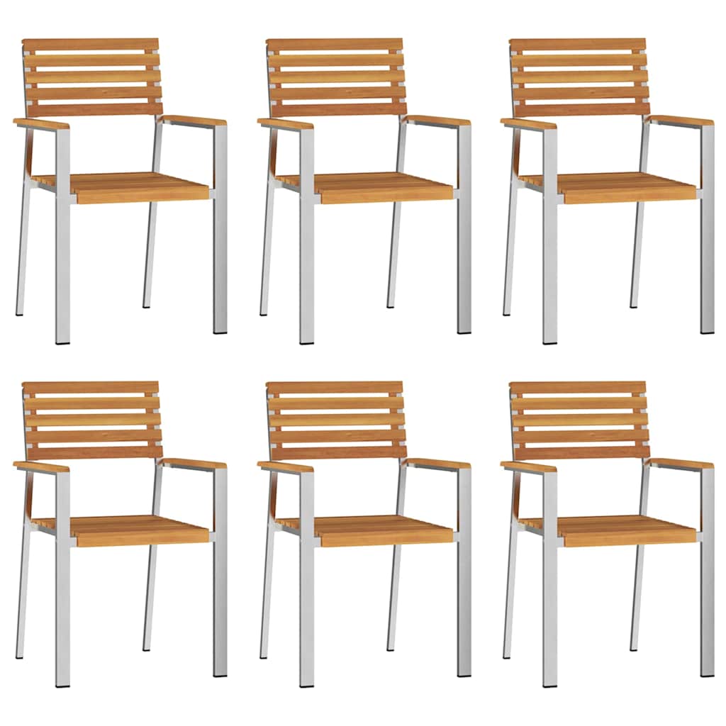Have Stol 6 pcs Olie Naturlig Massivt Akacietræ
